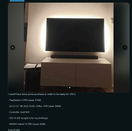 玩家豪掷1.1万元升级设备迎GTA6发售引热议